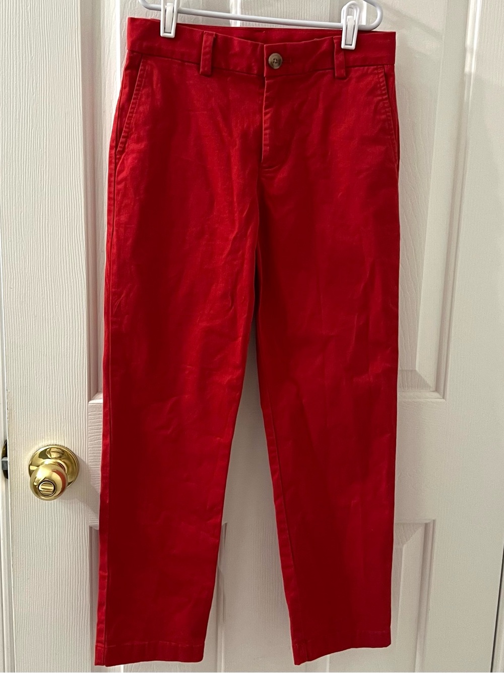 Vineyard Vines Boys Red Cotton Chino Pants Adjustable Waist Size 10